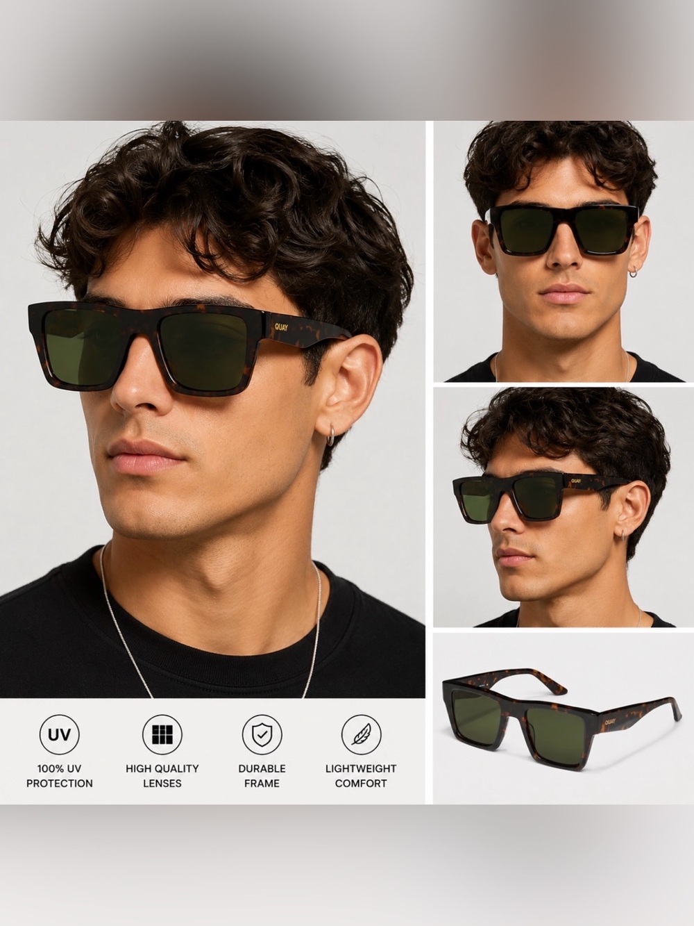 QUAY FAST LANE Sunglasses – Tortoise Frame / Green Lens